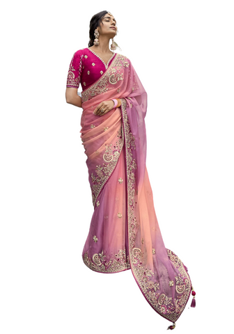 Beau sari rose Shakuntala