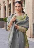 Salwar pakistanais vert et bleu Shameema