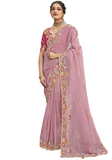 Majestueux sari mariage rose Sheela