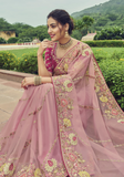 Elégant sari mariage rose Shyamla