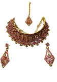 Sareega Salmon Pink Necklace and Earrings