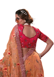 Sari designer orange Sirisha