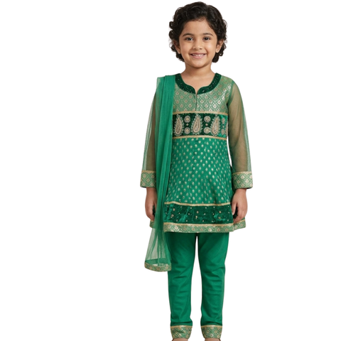 Tenue Indienne Fille – Ensemble 3 pièces (4 à 7 ans)