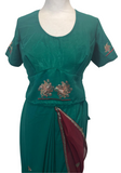 Sari Prêt vert Udhaya - Taille 40/46