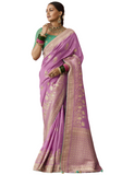 Sneha burgundy Banarasi silk saree