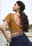 Lehenga mariée soie bleu marine Vaishali