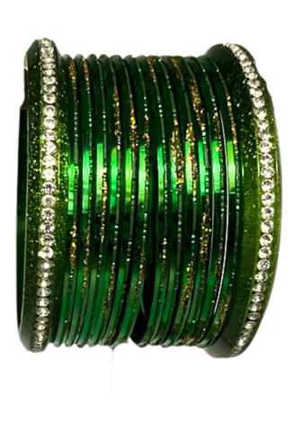 Bracelets Indien vert - Lot de 14
