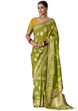 Sari soie mariage vert Vindhya