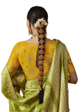 Sari soie mariage vert Vindhya