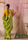 Sari soie mariage vert Vindhya