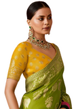 Sari soie mariage vert Vindhya