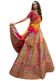 Lehenga mariée jaune et rose Yasodha