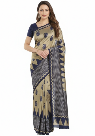 Sari prêt Bleu Marine Supriya - Narkis Fashion