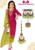 Coffret Salwar Rose & Vert – Indianbox Abilasha