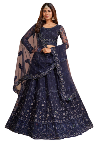 Kajal Navy Bridal Lehenga