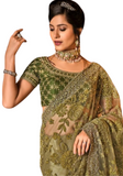 Sublime sari mariage vert Wihana