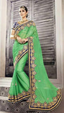 Sari Designer Vert & Bleu Muneera - Narkis Fashion