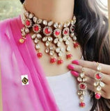 Parure bollywood perle rouge Priyana