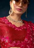 Sensationnel sari mariage rouge Anurekha