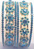 Bracelets with blue rhinestones