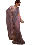 Magnifique sari mariage mauve Disha