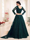 Lehenga nuptiale Vert bouteille Kawthar - Narkis Fashion