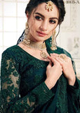 Lehenga nuptiale Vert bouteille Kawthar - Narkis Fashion