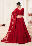 Lehenga nuptiale Rouge Keerthi - Narkis Fashion