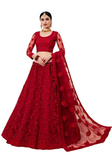 Lehenga nuptiale rouge Khadhiza - Narkis Fashion