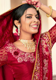 Sari Indien mariage rouge et jaune Kannagi