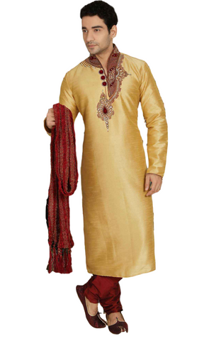 Costume bollywood Beige Farid - Taille 40 - Narkis Fashion