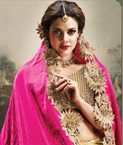 Sari mariage rani rose et Doré Mohisha - Narkis Fashion