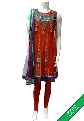 Salwar Designer orange Alihena - Taille 38/40 - Narkis Fashion