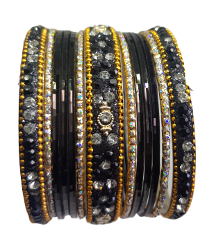 Bracelets Bollywood Noir doré - Narkis Fashion