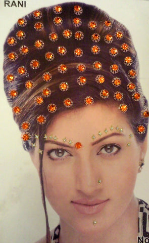 Bijou autocollant Indien Strass Orange - Narkis Fashion