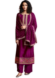 Parina Purple Silk Salwar - Size 44