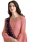 Salwar pakistanaise rose et violet Roukaya - Narkis Fashion