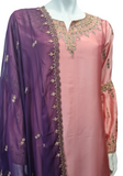 Salwar pakistanaise rose et violet Roukaya