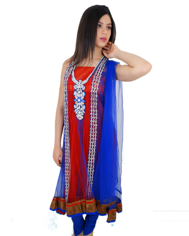 Salwar Designer Rouge Shihana - Taille 38 - Narkis Fashion