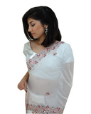 Pleets Sari Bollywood Swetha - Blanc cassé - Narkis Fashion