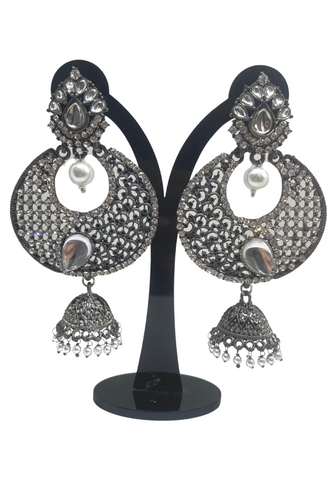Sangita silver Jhumka earrings