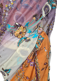 Sari prêt-à-porter tricolore sulekha