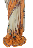 Sari prêt-à-porter tricolore sulekha