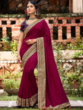 Beau sari traditionnel bordeaux Premila