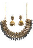 Gray Sareega Necklace and Earrings