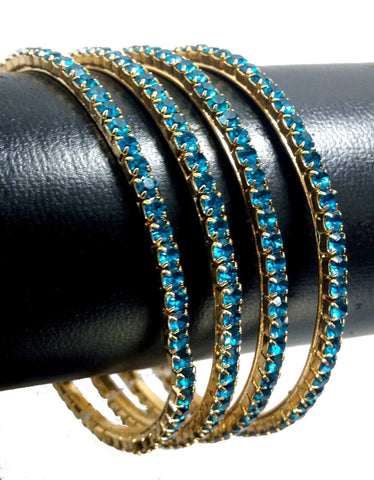 Bracelets soirées avec Pierres -  Bleu canard Doré - Narkis Fashion